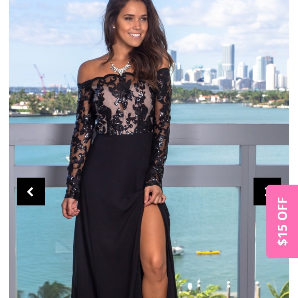 Gorgeous formal black lace dress